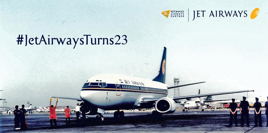 jetairways's tweet photo. This day, 23 years ago, the first Jet Airways aircraft took off! 
#ThrowbackThursday https://t.co/bhXIqpdlAZ