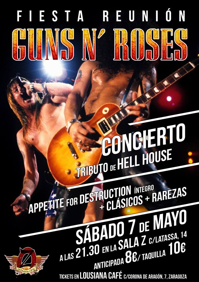 HellHousebanda's tweet photo. #Zaragoza Nos estrenamos en vuestra ciudad, no fall��is a la cita!! #Tributo #GnFr #Mayo #Aragon #Conciertos https://t.co/NzqCP3AOVo