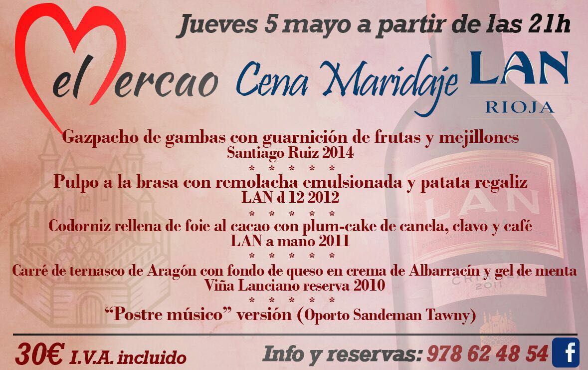 Aquí tenéis la #cenamaridaje que hemos preparado para hoy con nuestros amigos de #bodegasLAN