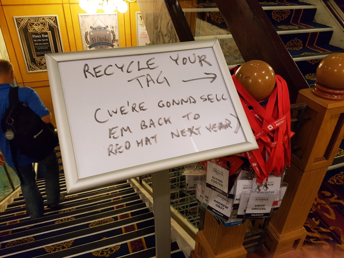 mattwilmott's tweet image. #OpenStackAU #RedHat Bye lol