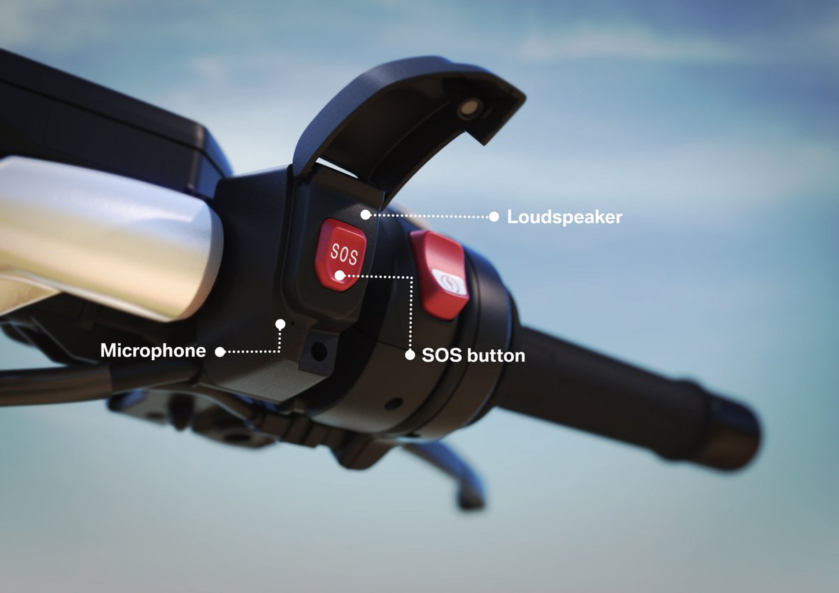 BMWMotorradUK's tweet image. Introducing BMW Motorrad&apos;s new SOS button. It can call for help if you can&apos;t.