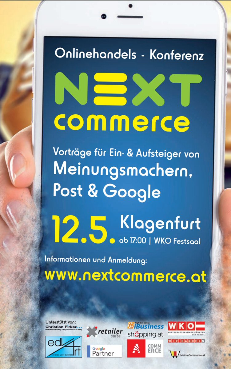 saemsonite's tweet photo. In 1 Woche in Klagenfurt - #NextCommerce ebenfalls mit #GoogleAT Vortrag! Infos & Anmeldung: https://t.co/uKpemY58UL https://t.co/0Vx5UbHxDc