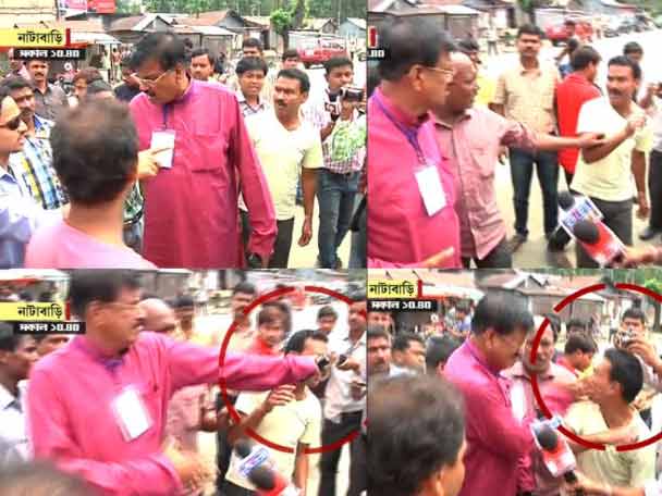 abpanandatv's tweet photo. দিনভর ‘নিয়মভঙ্গ’, মেজাজ হারিয়ে দলীয় কর্মীকে সপাটে চড় তৃণমূল প্রার্থী রবীন্দ্রনাথ ঘোষের https://t.co/YAJ04HZFL5 https://t.co/rmQ5k73MB8