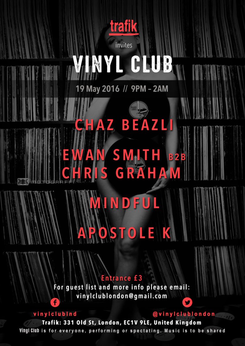 Coming up <a href="/Trafikbar/">Trafik Bar</a> 19 May #vinyl w/ <a href="/ChazBeazli/">Chaz Beazli</a> and guests