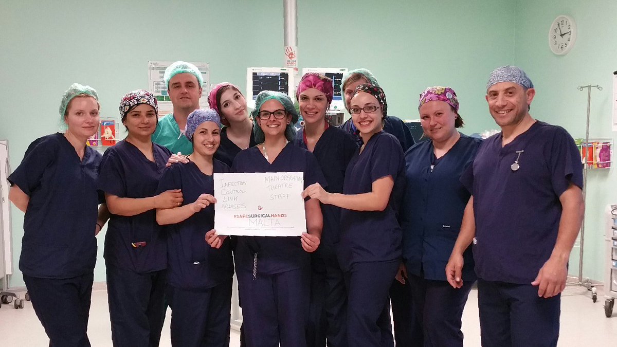 .@WHO MaterDeiHosp #Malta Op. Theatres IC #linknurse Anaesthesia &  Recovery staff committed to #safesurgicalhands