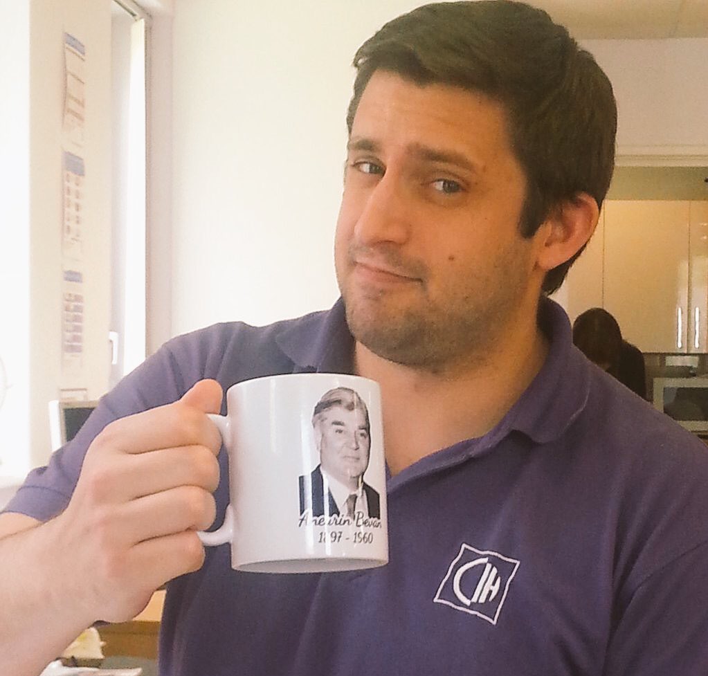 notTHEJonBarnes's tweet photo. Too right @OwenJones84, here's to excellent mugs picked up at events! @JulieNCIH @CIHCymru #TAI16 https://t.co/wC3T3D1FDI