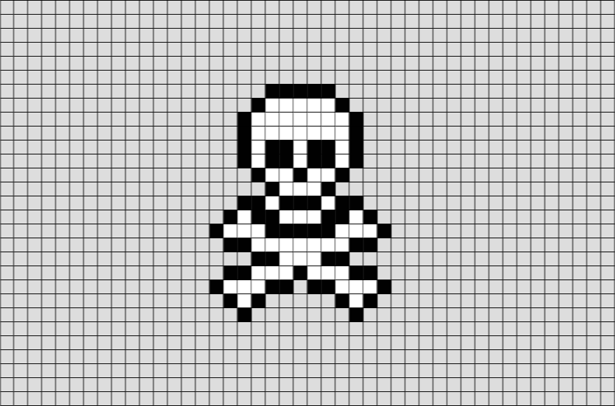 Pixel Art Grid Skull - Pixel Art Grid Gallery