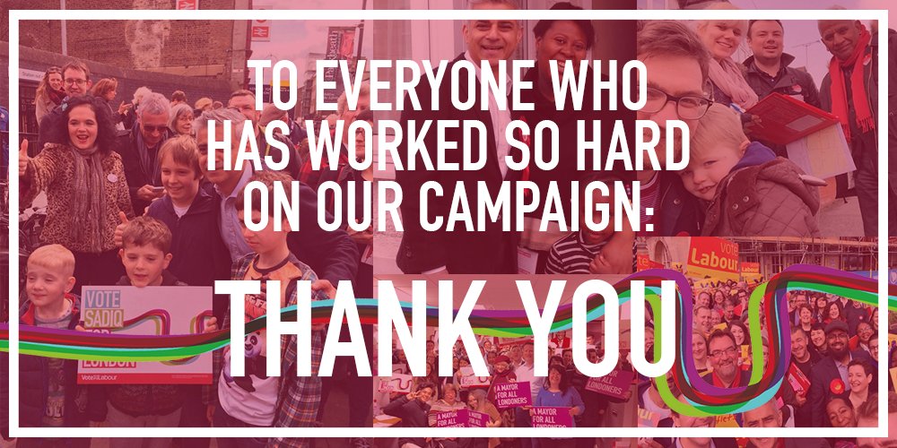 A huge thank you to everyone who voted Labour, volunteered today or campaigned with us. #TeamKhan