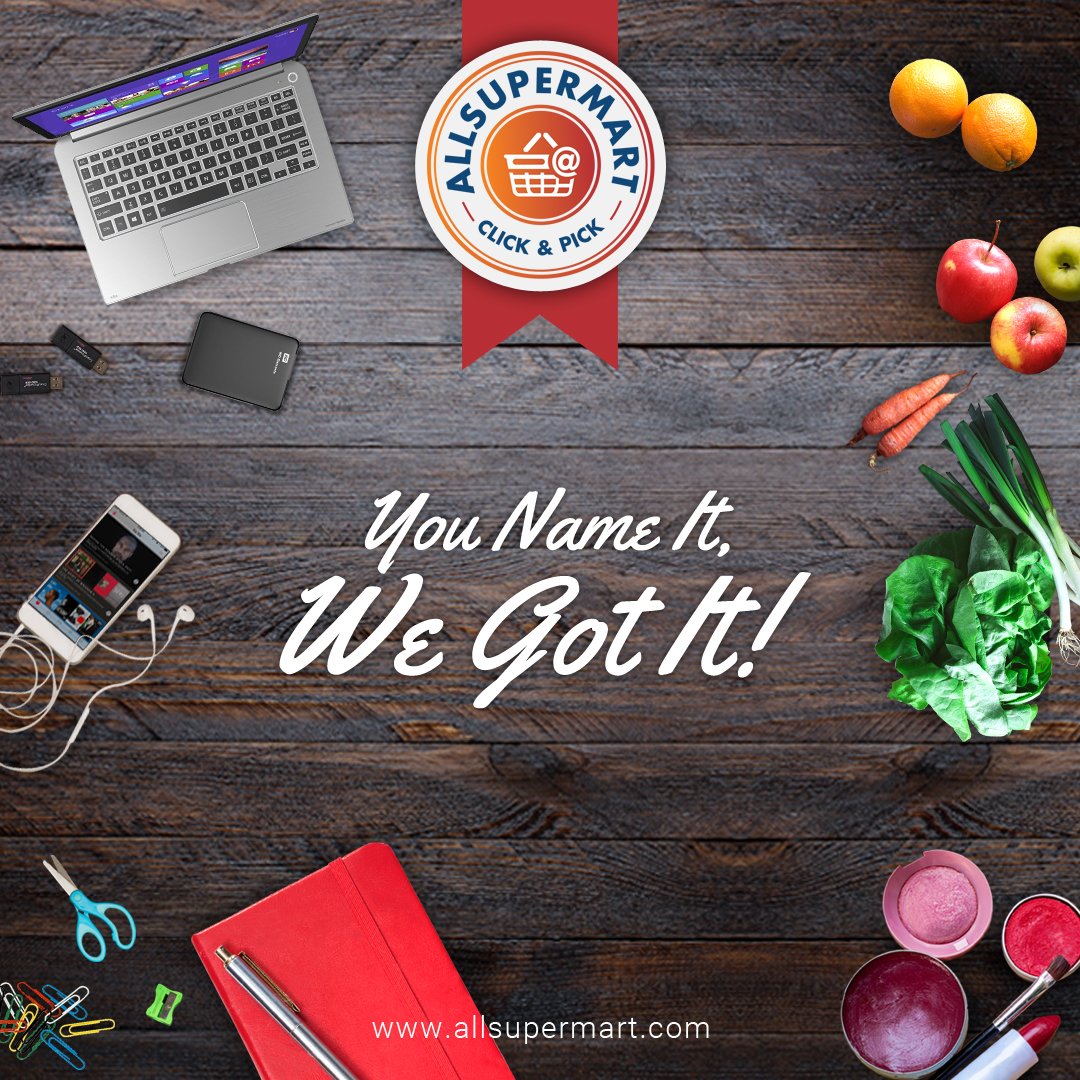 AllSuperMart's tweet photo. #ClickandPick to order wide range and variety of products at #AllSuperMart Visit- https://t.co/z637Bl9T0i https://t.co/oUbHPXfgKf