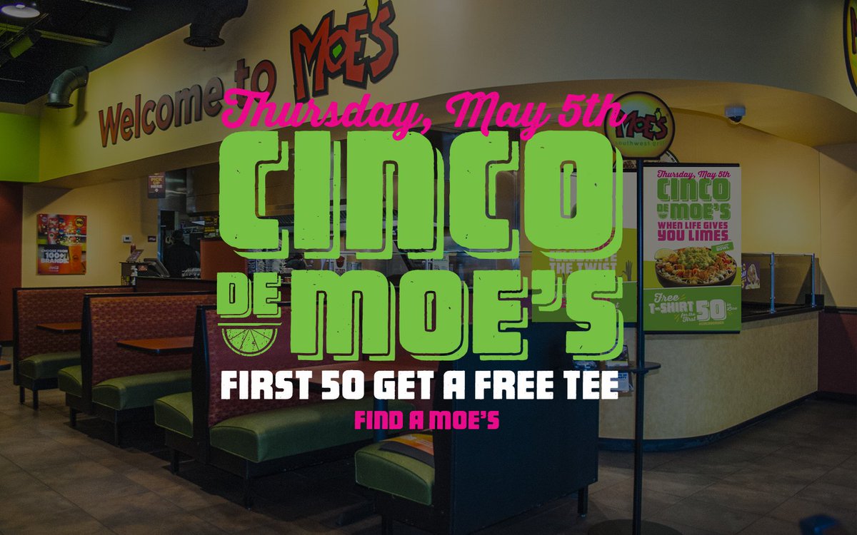 Moes_HQ's tweet image. Didn't get a #CincoDeMoes T-shirt? Never fear! RT this post for the chance to win one (winners randomly selected).