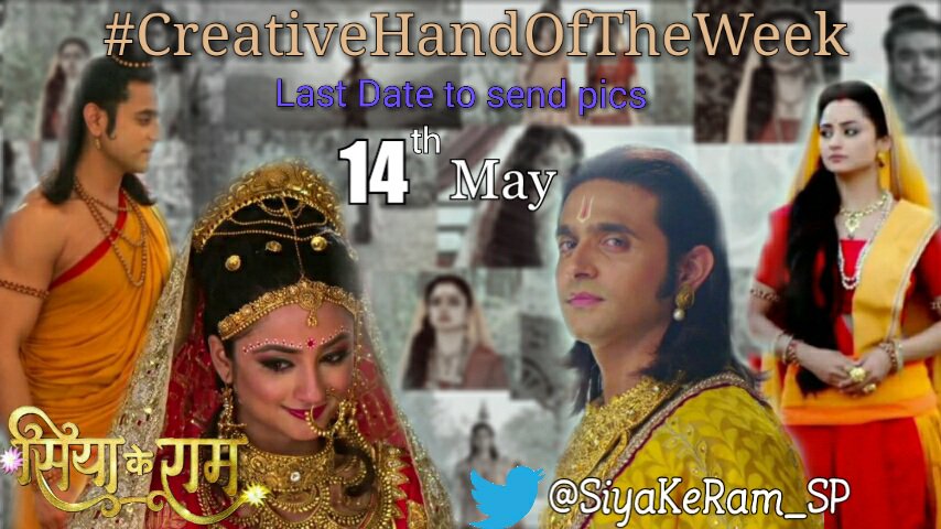 SiyaKeRam_SP's tweet image. #CreativeHandOfTheWeek
send ur self edited pic of #RamSiya via Twitter msg within 14th May.
must add ur user name.