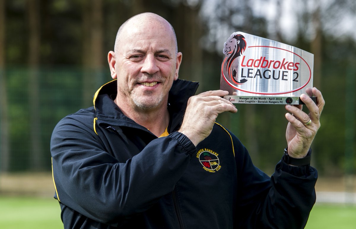Ladbrokes's tweet image. .@OfficialBRFC's John Coughlin has been named the @SPFL #LadbrokesL2 Manager of the Month for April