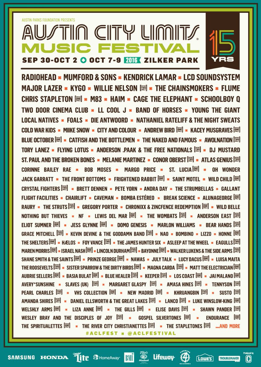 elywithmachine's tweet photo. look what they did.
#ACL2016 #ACL15 #austincitylimitsmusicfestival https://t.co/6dlpV8f5KS