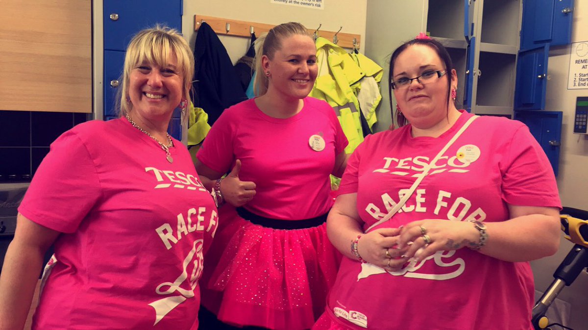 kirmitkell's tweet image. Raising money for charity/ Signing all our tesco colleagues up for the big day in July. They've even got me in tutu😜