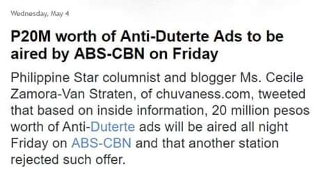 RainYu9's tweet photo. Mukhang pera talaga kayo abias cbn!
#BoycottABSCBNonfriday 
#DU30forPresident2016 https://t.co/BjTxAXVncr