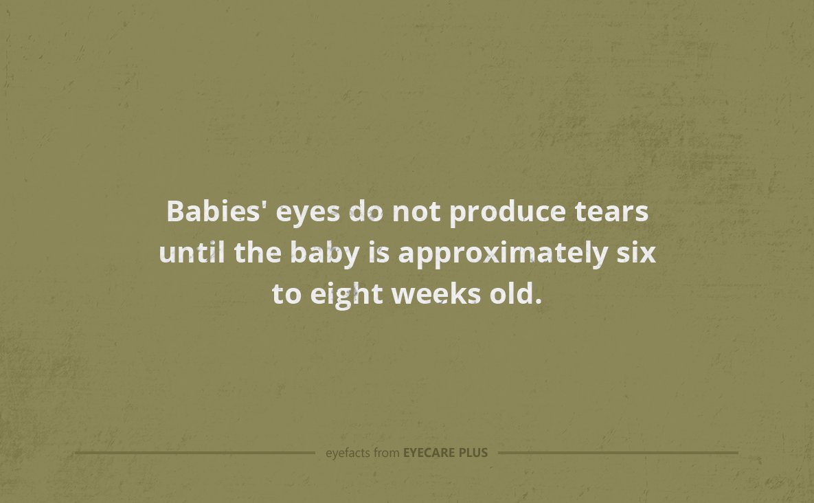 Healthcare4Mobi's tweet image. Babies' eyes do not produce tears until the baby is approximately six to eight weeks old! #EyeFact #EyeCarePlus
