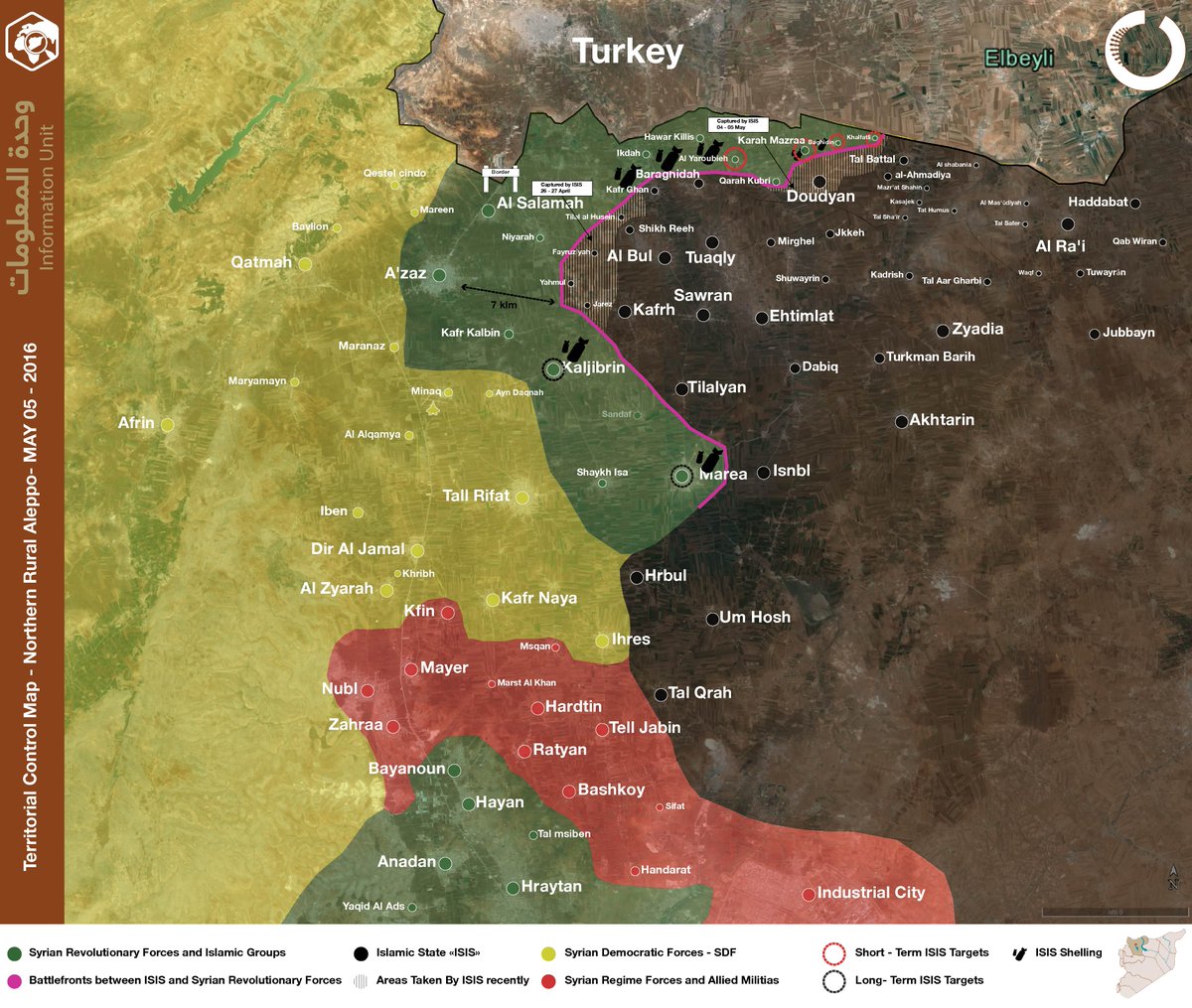 NavvarSaban's tweet photo. Control #Map - Northern #Aleppo #Syria - #ISIS recaptured #Doudyan from #FSA 4-5 May 2016
https://t.co/DkRtalqvim https://t.co/SJ6Enhwn7s