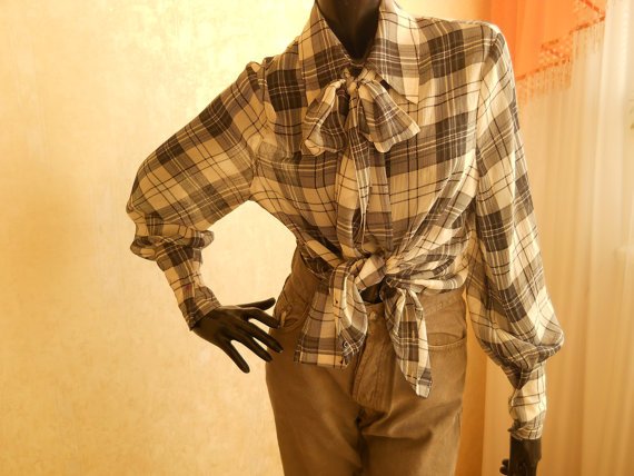 IGOR2691's tweet photo. Only for you https://t.co/2gE8cbM4iN, #Vintage Checkered White Gray Plaid Blouse. #fashion #clothing. https://t.co/6RJUuIlOWD
