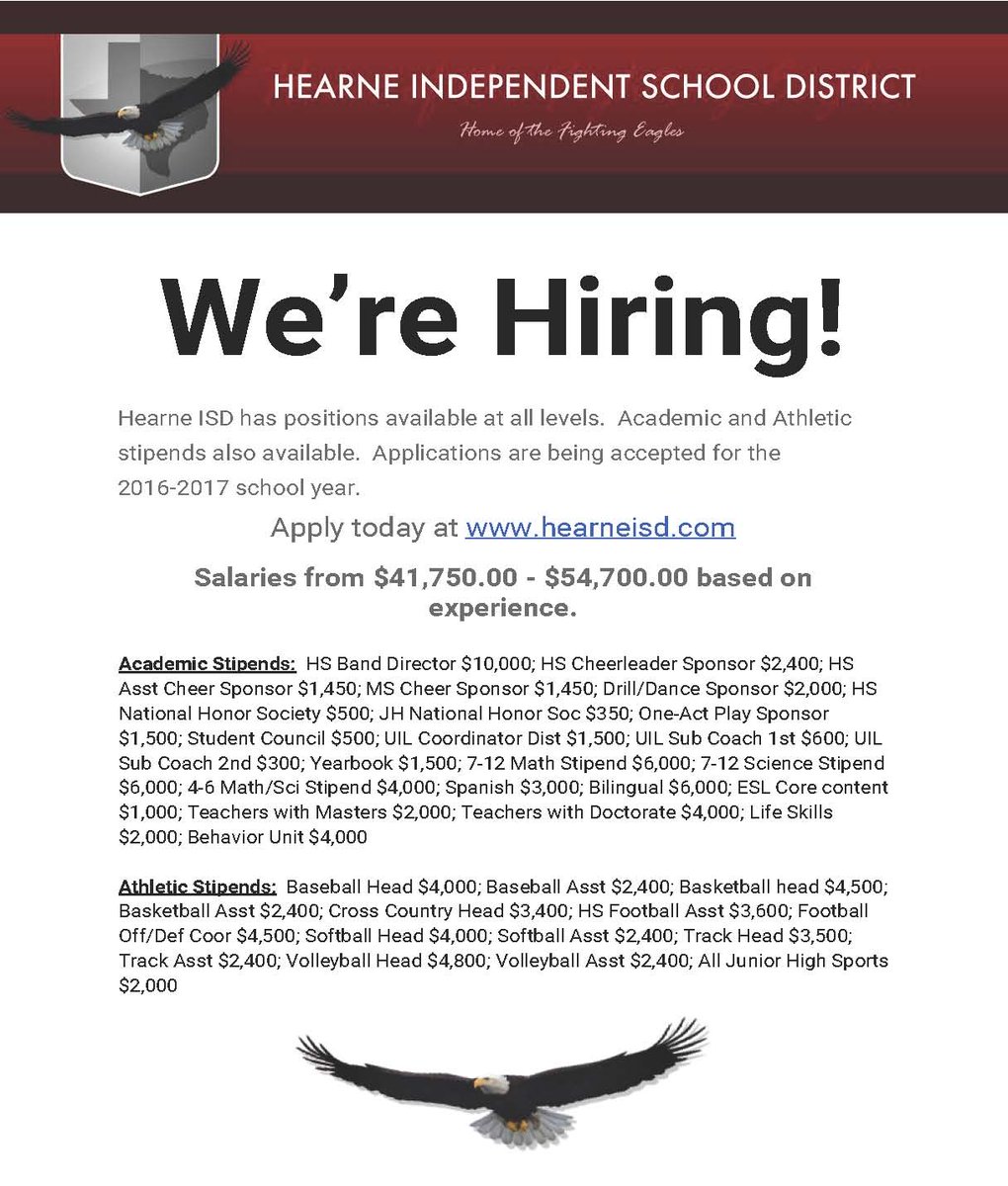 We’re Hiring!
Positions avail at all levels. Applications are being accepted for 2016-17
goo.gl/Eyv2Zv