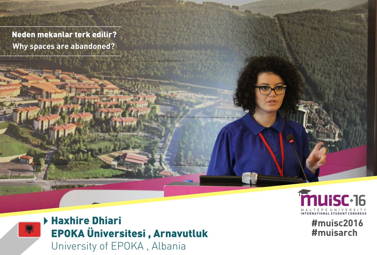 muiscofficial's tweet photo. Arnavutluk, EPOKA Üniversitesi'nden Haxhire Dhiari sunumunu gerçekleştiriyor. #muisc16 https://t.co/VYI47Evbhc