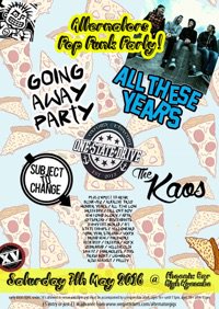 Sat: #poppunk #livemusic <a href="/goingawaypartay/">Going Away Party</a> <a href="/OneStateDrive/">One State Drive</a> <a href="/alltheseyearsuk/">All These Years</a> @TheKaosOFFICIAL wegottickets.com/event/357485