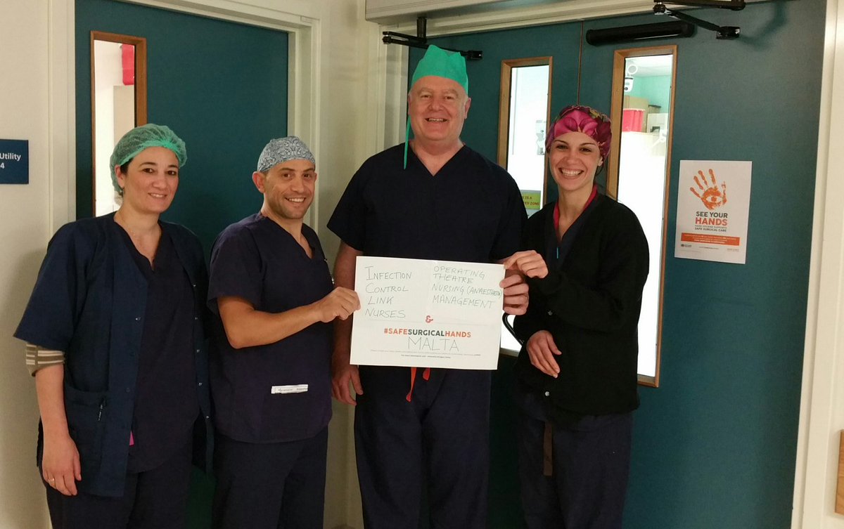 .@WHO MaterDeiHosp #Malta Op. Theatres IC #linknurse & Nursing Management-Anesthesia committed to #safesurgicalhands