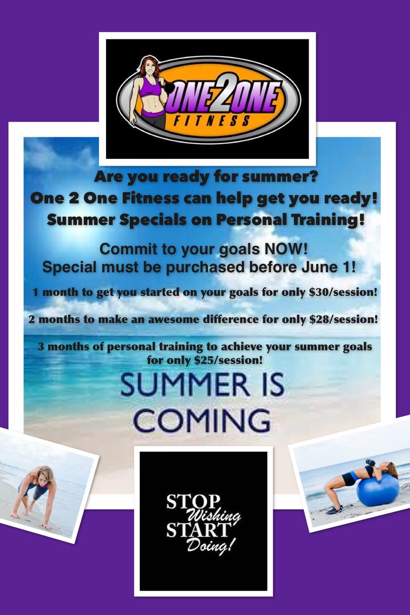 One2OneFit's tweet photo. Summer special! https://t.co/ycvUAA3eRe