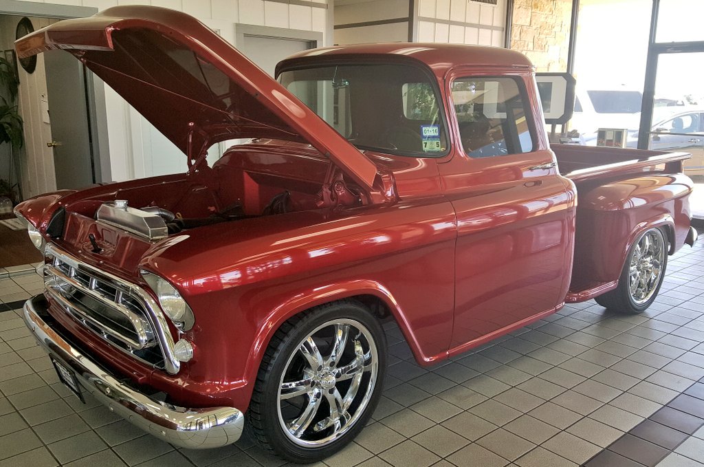 TeamOfNavasota's tweet photo. Come and check out the 57 Chevy that's on the showroom floor! #classic #trucks #ThrowbackThursday https://t.co/3pW41pVXVD