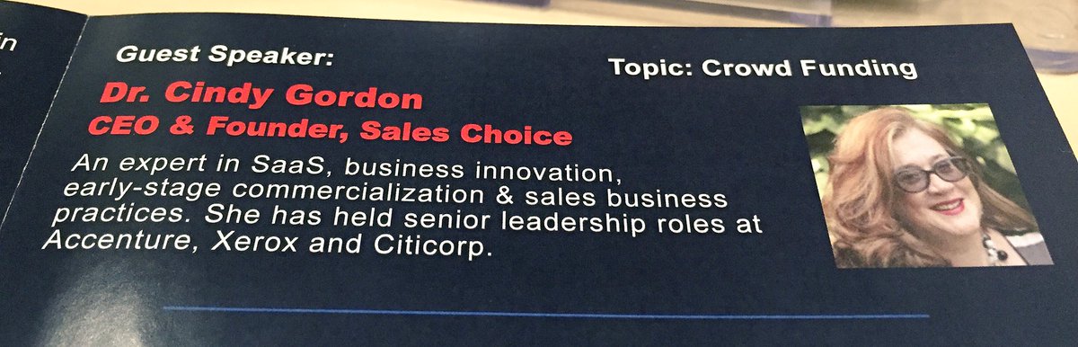 MBOTOntario's tweet photo. Guest speaker Cindy Gordon of @SalesChoice_inc talks about #crowdfunding at #mbotict https://t.co/uCYoxIIM2E