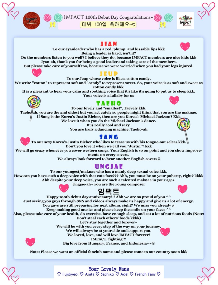 IMFACTNESIA's tweet photo. [💘] 160505 And this is our Love Letter for IMFACT~~~♡ Korean and English vers♡ #100DayWithIMFACT #100DaysWithFACT https://t.co/HNd8IZF5Ze
