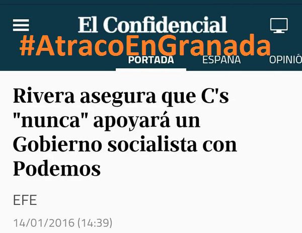 auxidelolmo's tweet photo. C's pleitesía y permisividad con #Andalucia,mano dura y rodillo con PP #AtracoEnGranada #PCsOE https://t.co/Sw5Gv53XKs