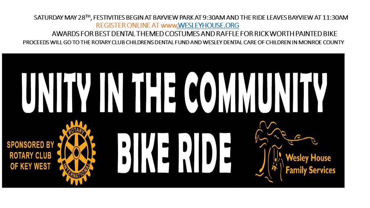 Unity in the Community Bike Ride 2016 in Key West, FL.  #4waytest #rotarykeywest