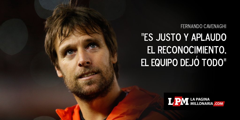 Luego de la eliminación, Fercaveoficial le dejó un mensaje al Mundo #River bit.ly/cavenaghi-5-5