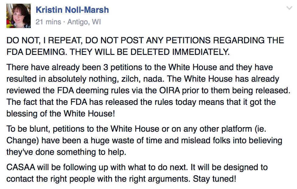 GrimmGreen's tweet image. From Kristen the admin of the "We Are CASAA" facebook group.