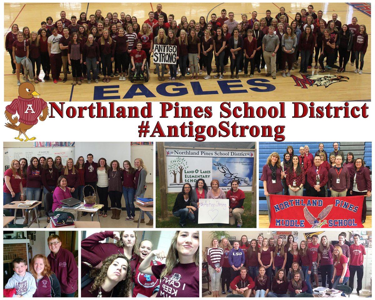 npsd1's tweet photo. Mr. Margelofsky & Mr. Tilley presented a collage of #AntigoStrong photos Donna to Smith & Anita Mattek of Antigo HS. https://t.co/7RZvHIk29z