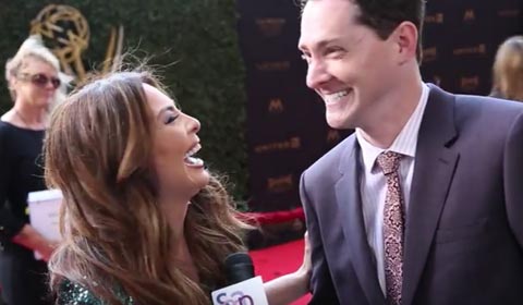 soapcentral's tweet photo. WATCH: Red Carpet silliness with @theradiosoapbox's @lillymelgar and our @DanJKroll #SCEmmys https://t.co/ughlAXaIc3 https://t.co/EC2bSQLWs6