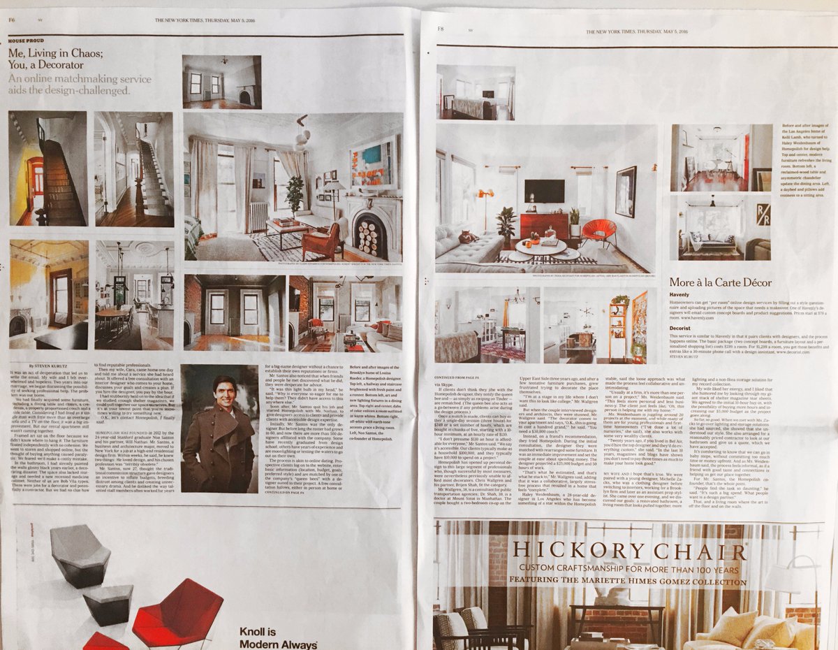 THANK YOU <a href="/skurutz/">Steven Kurutz</a> for the absolutely fantastic piece on <a href="/Homepolish/">Homepolish</a> in the <a href="/nytimes/">The New York Times</a> today! So happy!