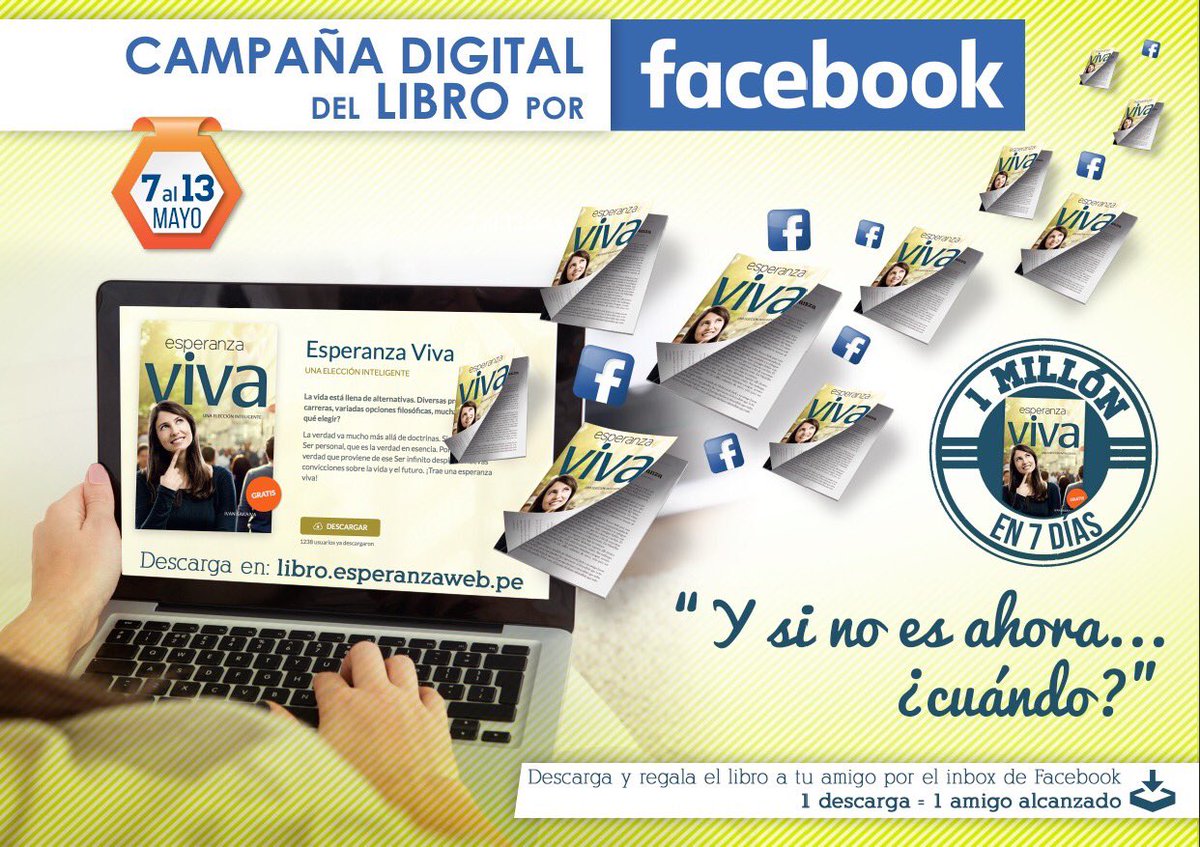 bill_quispe's tweet photo. Y si no es ahora... ¿Cuándo?, Únete a la campaña digital. 1 MILLÓN de libros en siete días. #ImpactoEsperanza https://t.co/0WOwdCwK1g