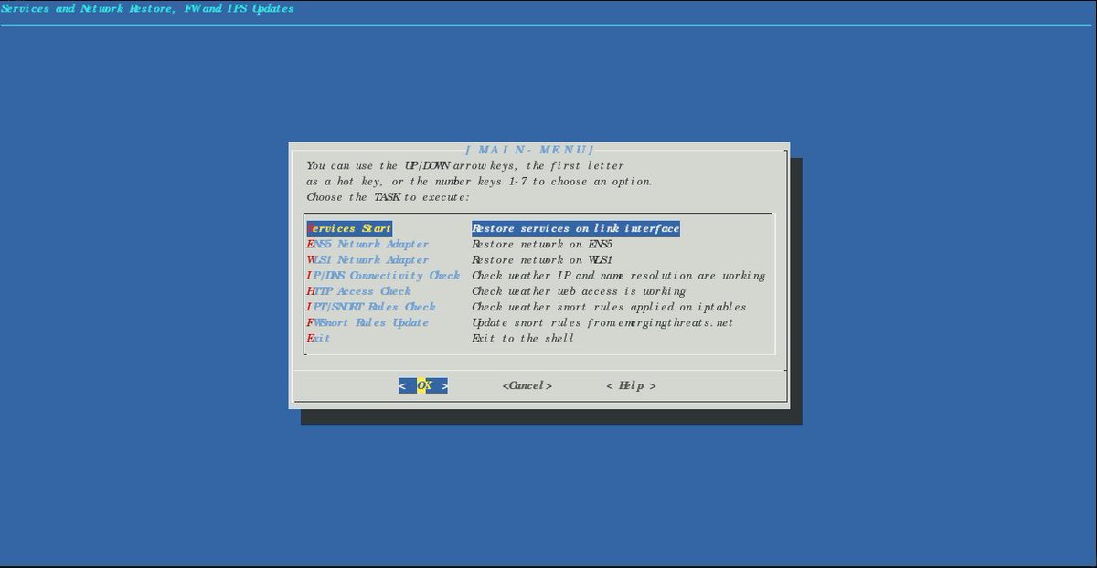 ultradevman's tweet photo. My new script to control connections and services on my #linuxbox #kali_linux #bashscript #bashdialog https://t.co/mPaL8FFYYC
