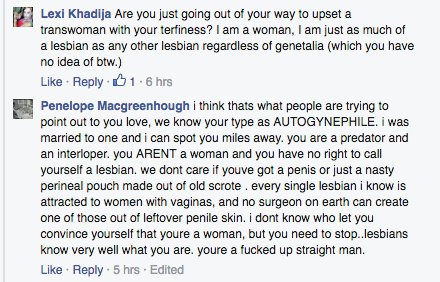 LexiBiatch's tweet image. What #transwomen have to deal with on so-called feminist groups every day. @stavvers @ParisLees @pastachips
