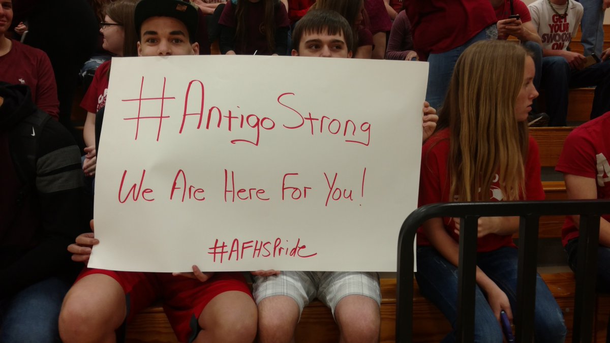 kotlowski_t's tweet photo. Your friends at AFHS are here for you Antigo! #AntigoStrong #AFHSPride #AFHSGreenDevilPride https://t.co/QAyPwAbFwu