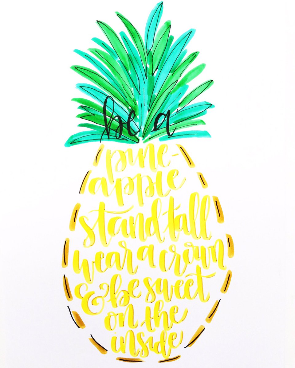 amandakammarada's tweet photo. Be a pineapple 🍍 #tombowusa #handlettering #pineapple #pineappleislife https://t.co/L7PPR9h2RR