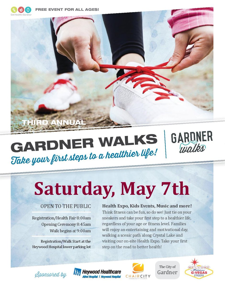 GardnerWalks's tweet image. This Saturday! 
#free #heywoodhospital #gardner #walk #gvegas #gvegasstriders #gardnerwalks