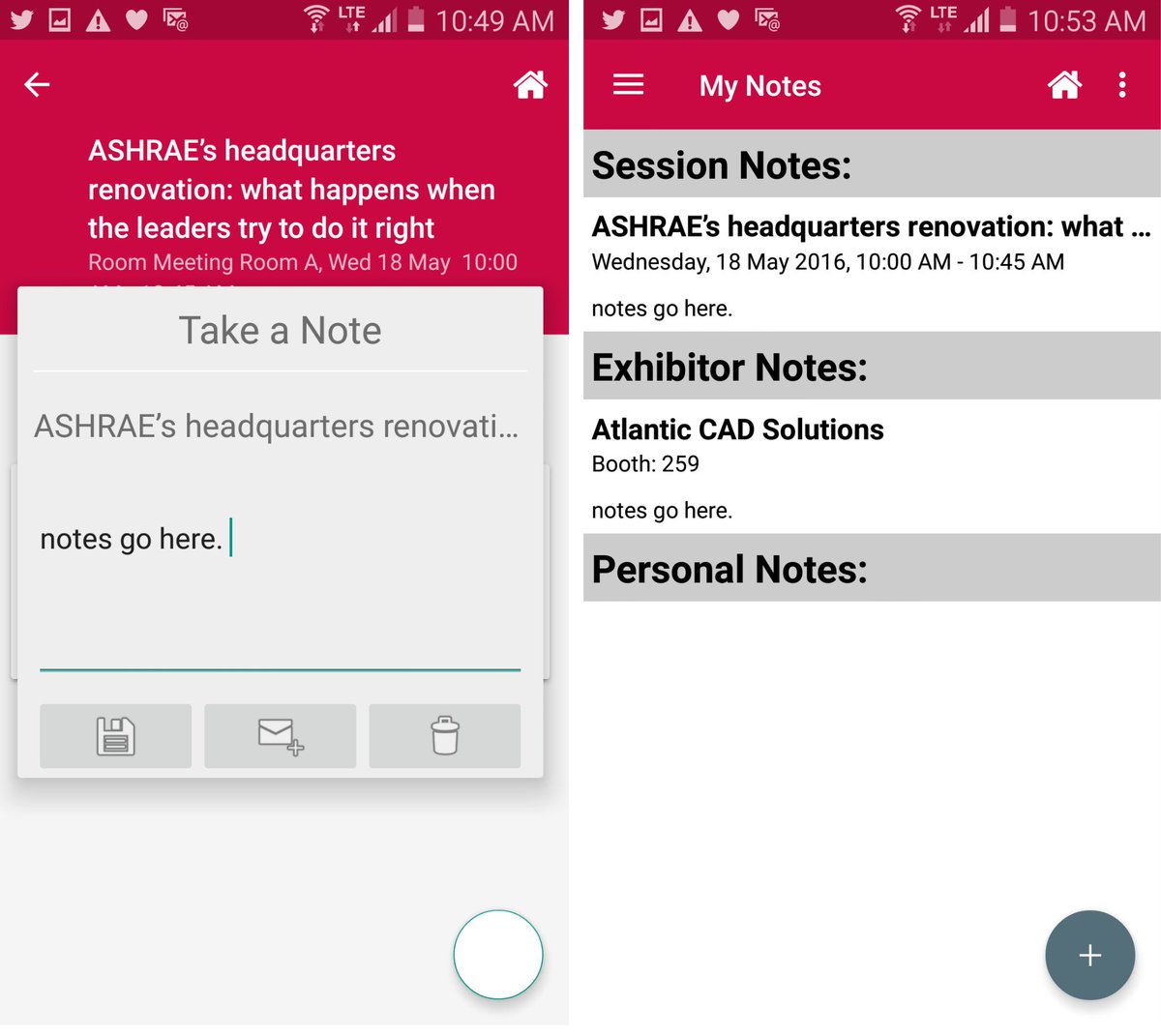 The #MEETShow app allows you to take notes on exhibitors &amp; seminars &amp; keeps them in one place for easy referencing.
