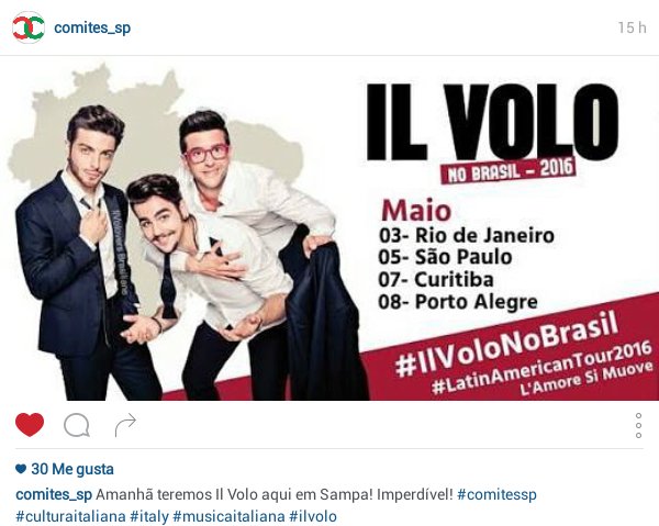AdoptadaBarone's tweet photo. comites_sp: Amanhรฃ teremos Il Volo aqui em Sampa! Imperdรญvel! #comitessp #culturaitaliana #italy #ilvolo https://t.co/Znwfqo9MG1