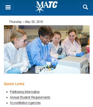 commonspot's tweet image. MATC (matc.edu) goes live in #CommonSpot Cloud on v10.0. PT team helps make site responsive. #CMS