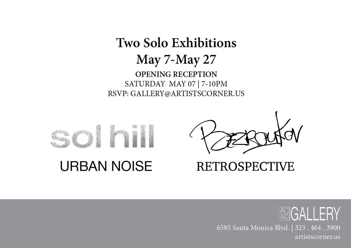 ACGalleryLA's tweet photo. RSVP: gallery@artistscorner.us to enjoy an eventful night filled with amazing artistry and refreshments! https://t.co/kDH6jDeCnR