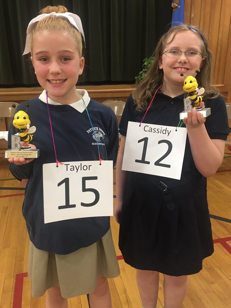 PHElementary's tweet photo. Congrats to our PH Spelling Bee winner Cassidy and runner-up Taylor! Great job to all! #SuccessTPS #SpellingBee https://t.co/eVoy9oESSF