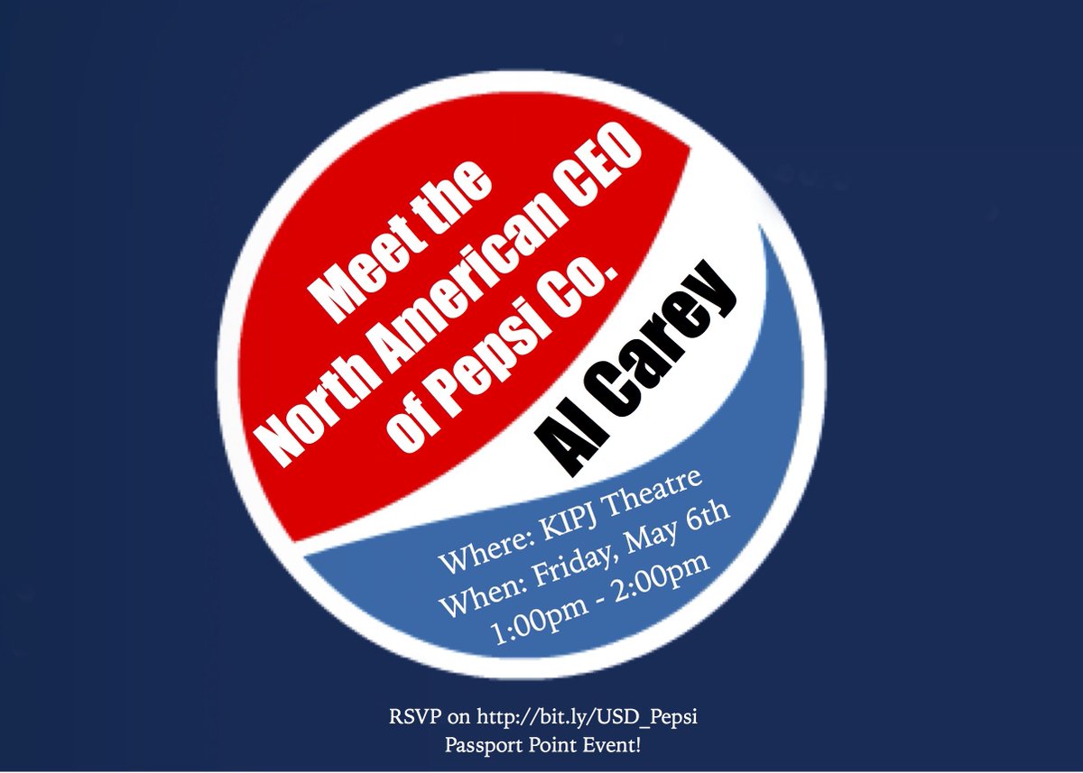 come check out the North American CEO of Pepsi, this Friday!! #usdcareers