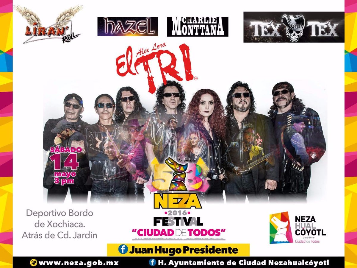 ObrasPubNeza's tweet photo. Te invitamos al concierto de #RockNacional este sábado 14 de mayo a las 15:00 hrs., Deportivo Bordo de Xochiaca https://t.co/X1Ov8Ppo0A